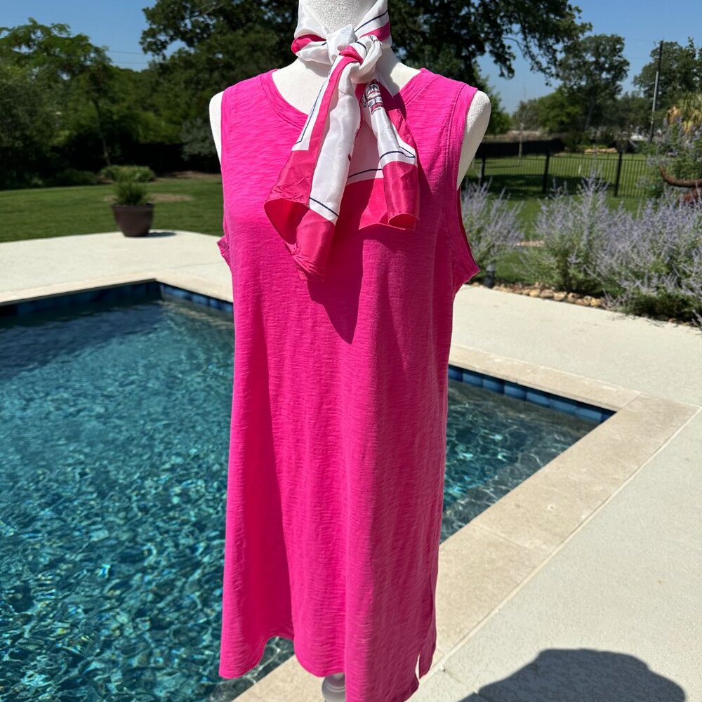 $54.50 NWT J CREW Pink Burnout Sleeveless Cotton Summer Pullover Dress Size M